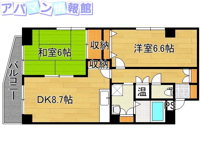 エクセリア駅南(2DK/5階)の間取り写真