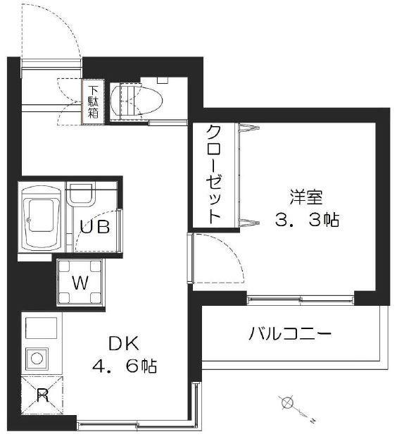 ロイヤルパレス(1DK/3階)の間取り写真