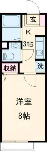 レトア豊清(1K/1階)の間取り写真