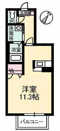 メゾン中央(ワンルーム/1階)の間取り写真