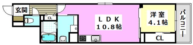 HYDRANGEA CUBE(1LDK/2階)の間取り写真