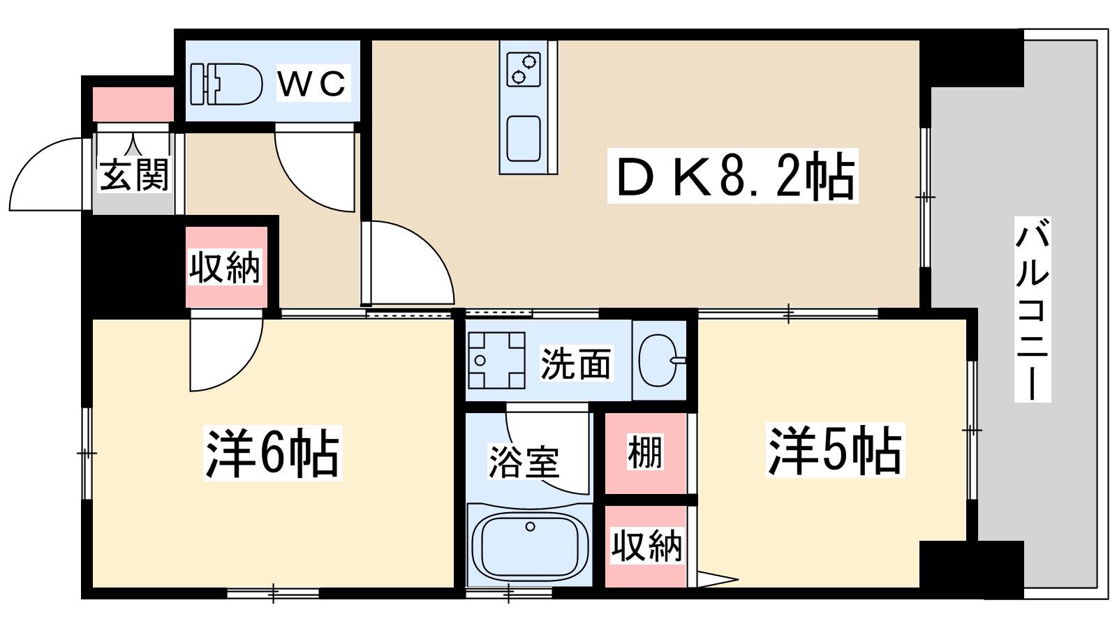 エステムプラザ梅田・中崎町Ⅲツインマークスサウスレジデンス(2LDK/13階)の間取り写真