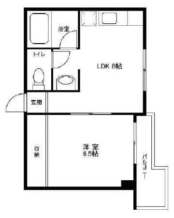 ドゥエル東宝(1LDK/4階)の間取り写真