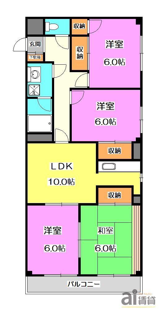 ベルウッドプラザ(4LDK/2階)の間取り写真
