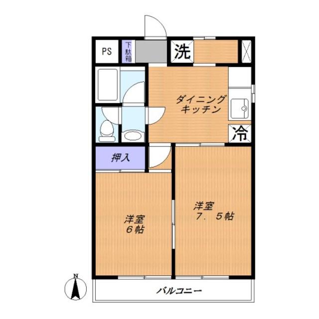 桜花マンション(2DK/2階)の間取り写真