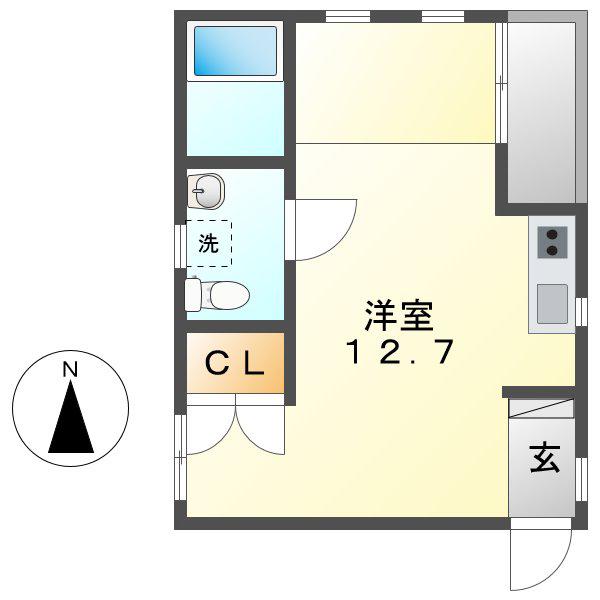 LUGAR BONITO(ワンルーム/3階)の間取り写真
