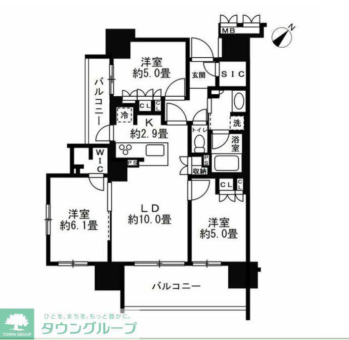 ベルフール青砥(3LDK/15階)の間取り写真