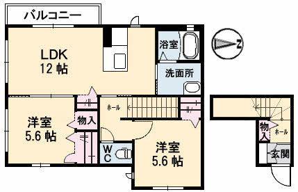 ショコラ館(2LDK/2階)の間取り写真