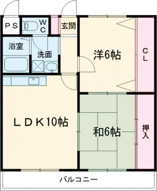 メイフェアN(2LDK/2階)の間取り写真