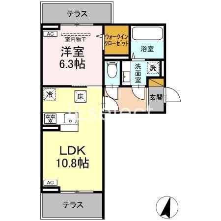 アリエッタ(1LDK/1階)の間取り写真