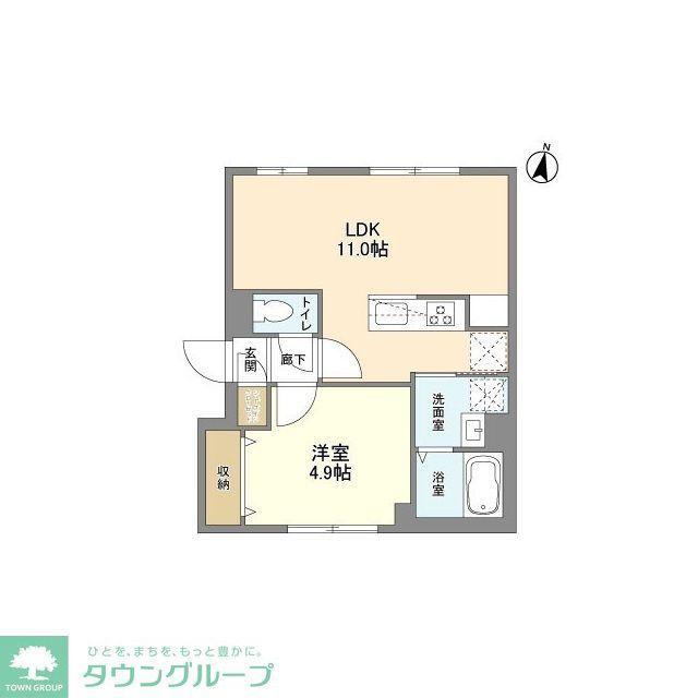 ウェルスクエア西新宿五丁目(1LDK/5階)の間取り写真