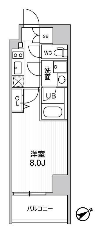 グラシアプレイス本駒込(1K/12階)の間取り写真