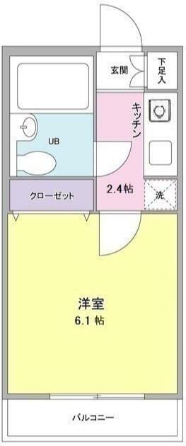 プラザ旗の台(1K/2階)の間取り写真