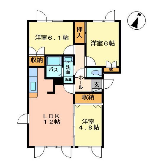 アイリスコート(3LDK/2階)の間取り写真