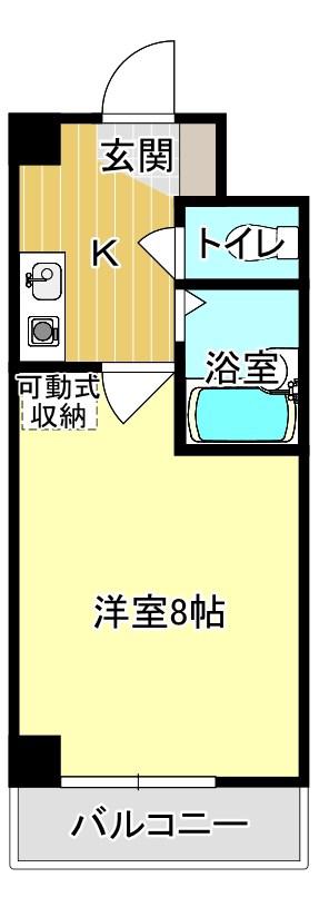 パラディアン一の宮(1K/7階)の間取り写真