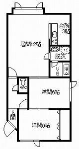 ピュアリ(2LDK/1階)の間取り写真