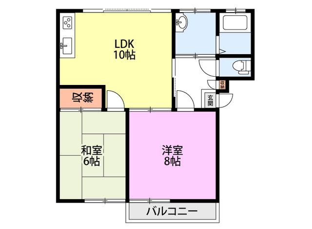ファミール東本町(2LDK/1階)の間取り写真