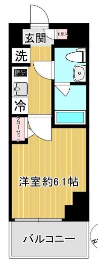 SHOKEN RESIDENCEお花茶屋(1K/7階)の間取り写真