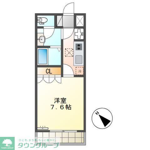 ブランシュール(1K/1階)の間取り写真