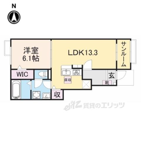 リヴ・シン・シックス(1LDK/1階)の間取り写真