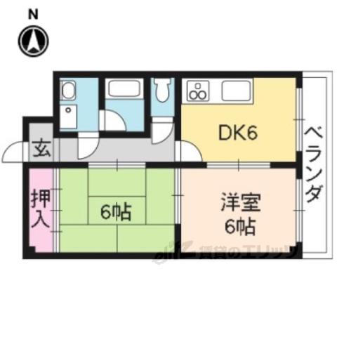 ラーク安田PARTⅢ(2DK/3階)の間取り写真