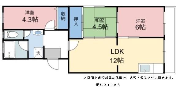 アクシスKAWASE(3LDK/3階)の間取り写真