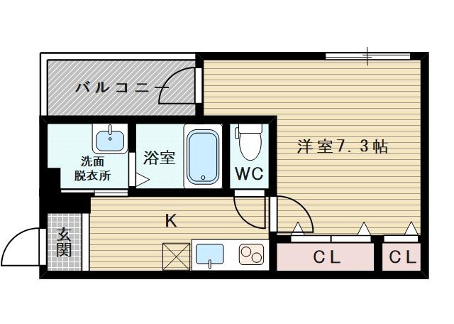 フジパレス大桐(1K/1階)の間取り写真
