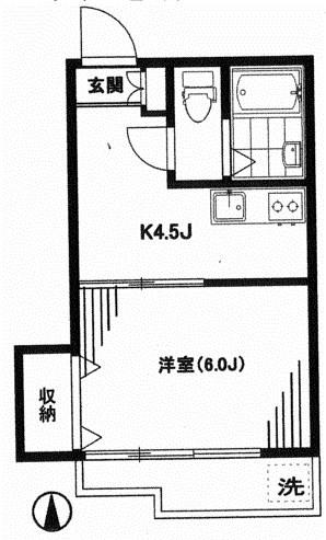 メゾンりえいる(1DK/2階)の間取り写真