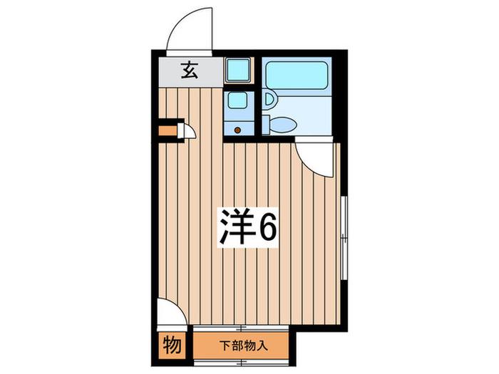 ブルーベリーハウス(ワンルーム/2階)の間取り写真