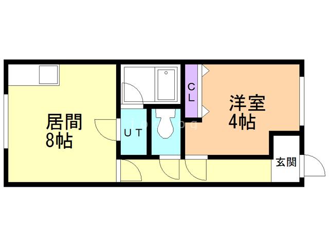 サルビア館(1DK/2階)の間取り写真
