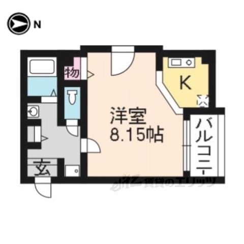 メディナ西大路Ⅱ(1K/6階)の間取り写真