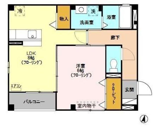 サンボナール(1LDK/2階)の間取り写真