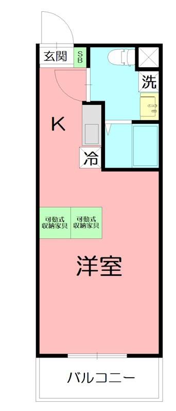 プレイズレイ(1K/1階)の間取り写真