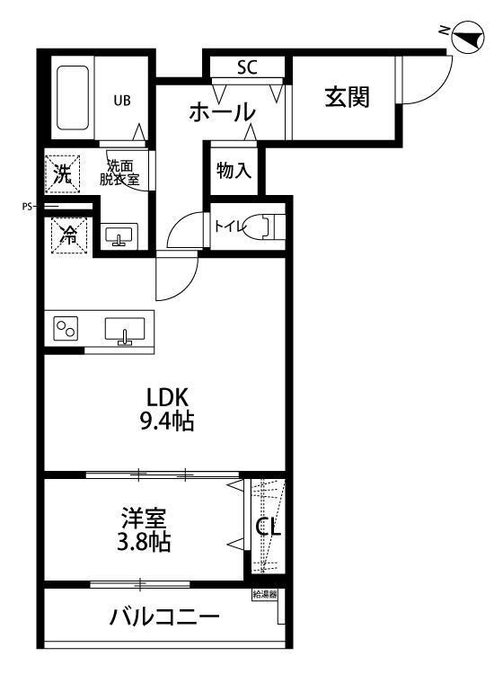 リーブルファイン奈良町II 2号棟(1LDK/3階)の間取り写真