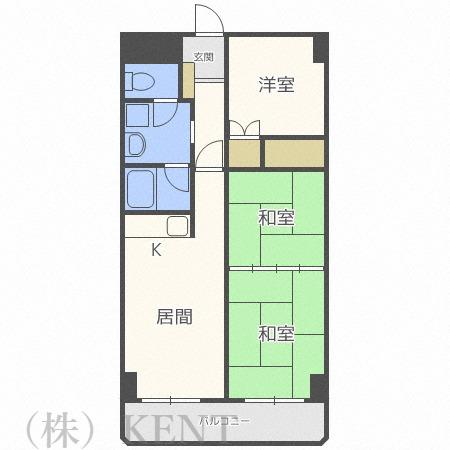 ビューハイツ33(3LDK/6階)の間取り写真