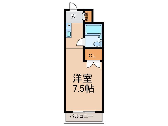 メゾンド六甲パートII(ワンルーム/2階)の間取り写真