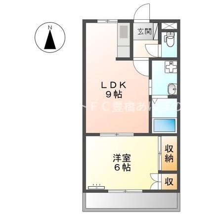レッドウィング3番館(1LDK/2階)の間取り写真