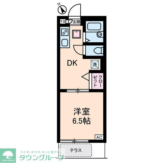 ベルテ中目黒(1DK/1階)の間取り写真