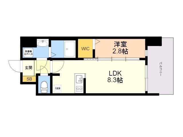 ブランシエスタ千早RJR(1LDK/11階)の間取り写真