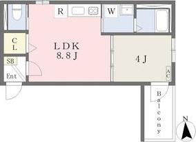 GRAND NEST(1LDK/3階)の間取り写真