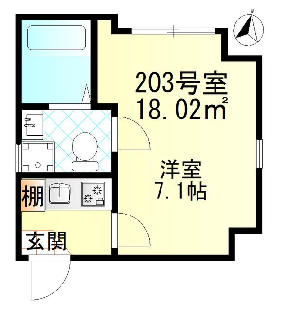クレール堀切(1K/2階)の間取り写真
