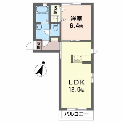 エリス638(1LDK/2階)の間取り写真