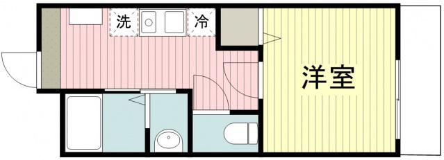 MELDIA新河岸(1K/2階)の間取り写真