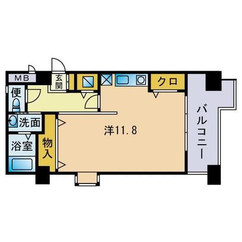 グランヴェール(ワンルーム/5階)の間取り写真