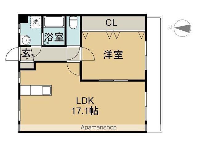 リアン田の上(1LDK/2階)の間取り写真