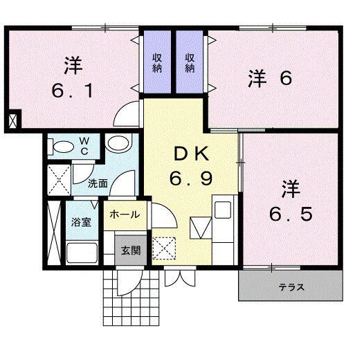 アライブ(3DK/1階)の間取り写真