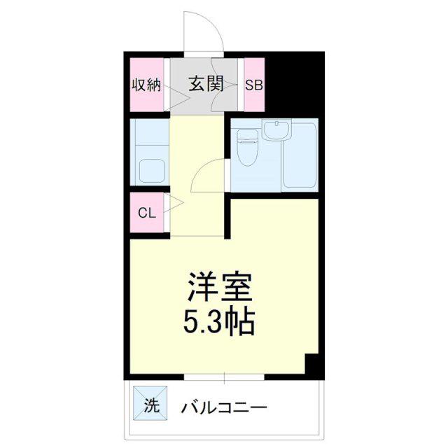 メイクスI八幡(ワンルーム/3階)の間取り写真