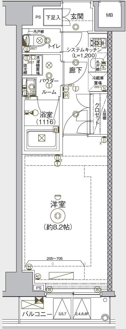 クレヴィスタ練馬平和台(1K/3階)の間取り写真