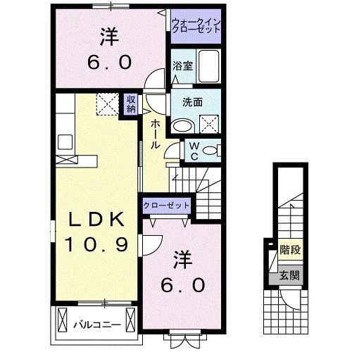 メゾンド フローラ(2LDK/2階)の間取り写真