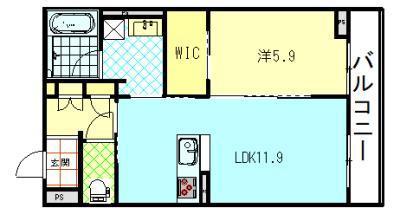 セレーノ八橋(1LDK/2階)の間取り写真
